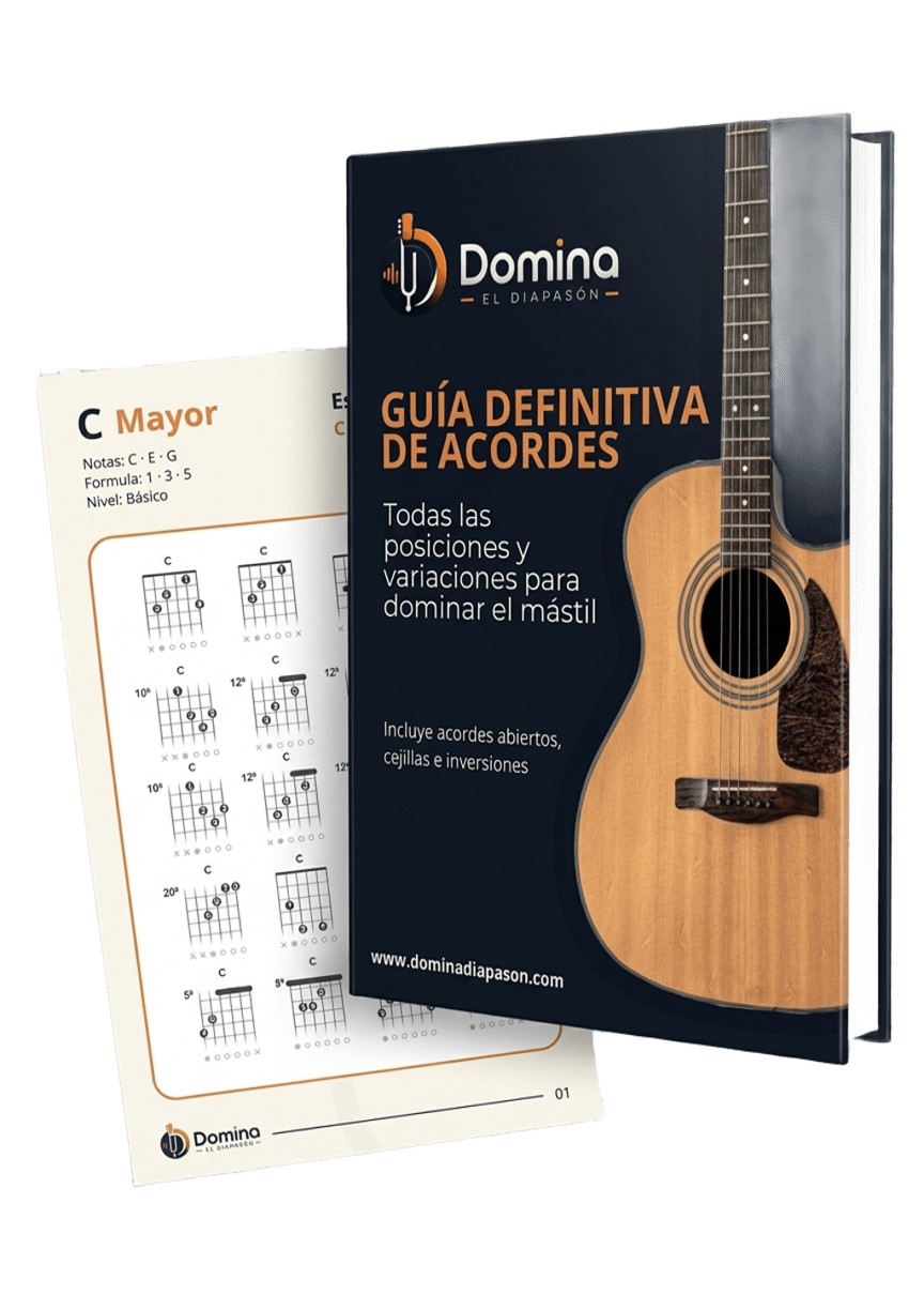 Ebook Domina El Diapasón junto a una guitarra